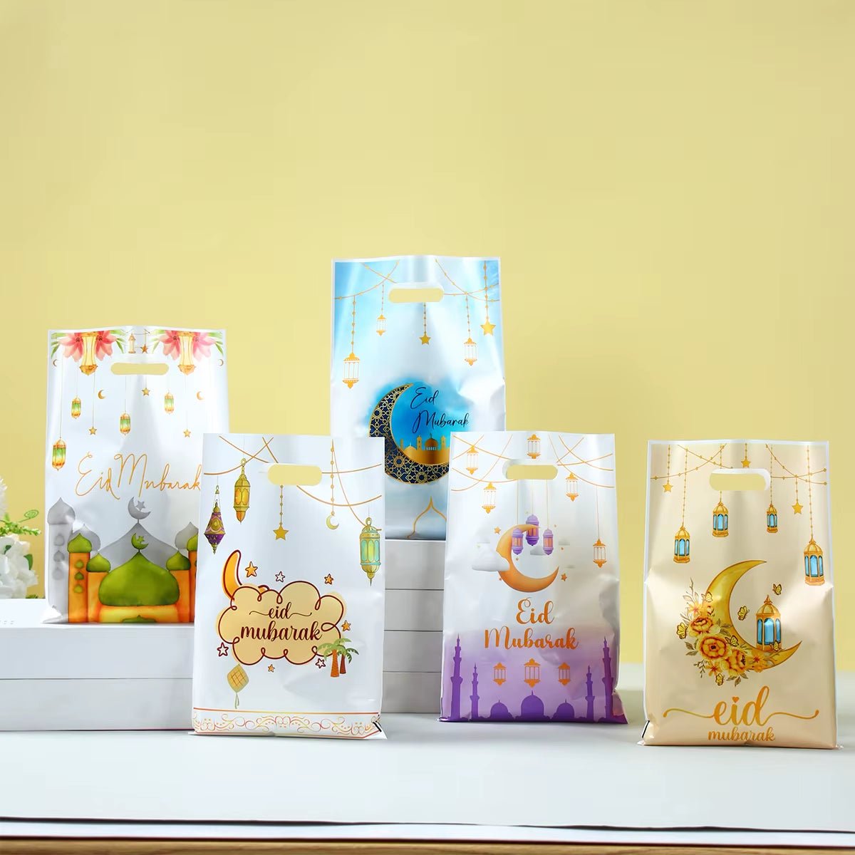 Eid Mubarak Gift Bags Plastic Candy Cookie Bag Ramadan Decoration 2025 for Home Islamic Muslim Party Supplies Eid Gifts - FLUFFI