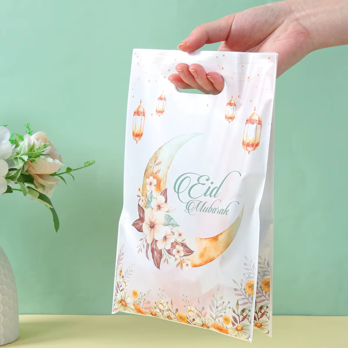 Eid Mubarak Gift Bags Plastic Candy Cookie Bag Ramadan Decoration 2025 for Home Islamic Muslim Party Supplies Eid Gifts - FLUFFI
