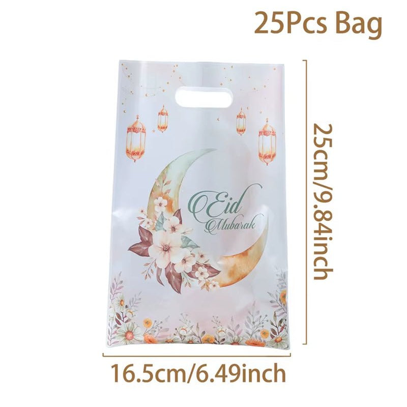 Eid Mubarak Gift Bags Plastic Candy Cookie Bag Ramadan Decoration 2025 for Home Islamic Muslim Party Supplies Eid Gifts - FLUFFI