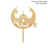 Eid Mubarak Golden Acrylic Cake Toppers | Castle - Moon Cupcake Topper | Islamic - FLUFFI