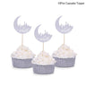 Eid Mubarak Golden Acrylic Cake Toppers | Castle - Moon Cupcake Topper | Islamic - FLUFFI