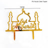 Eid Mubarak Golden Acrylic Cake Toppers | Castle - Moon Cupcake Topper | Islamic - FLUFFI