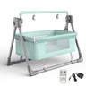 Electric Baby Swing Bed Foldable Portable Rocking Cradle with Timing Music Automatic Rocking Recliner Crib Basket for Infant - FLUFFI