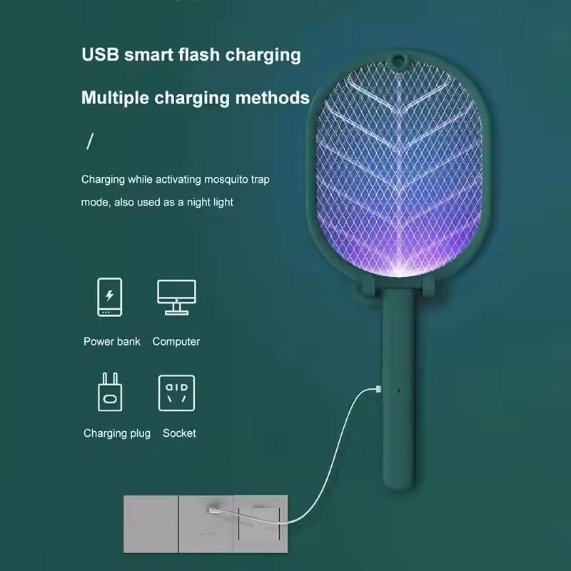 Electric Mosquito Killer Swatter USB Rechargeable Electric Household Safety Mosquito Killer anti Mosquito Trap - FLUFFI
