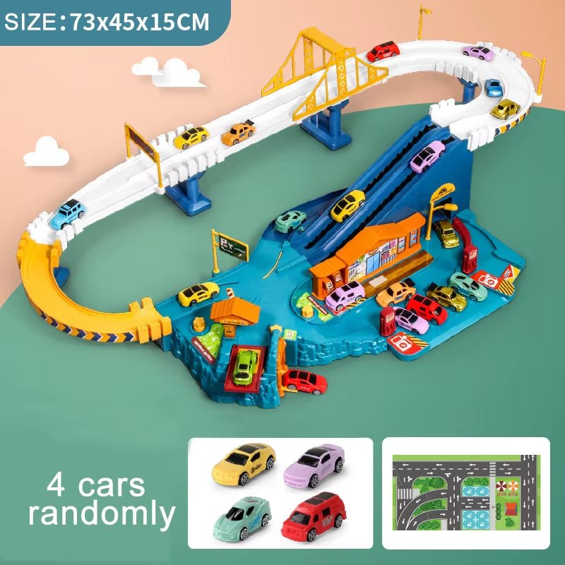 Electric Rail Dinosaur Parking Lot - Adventure Racing - Mechanical Interactive - FLUFFI