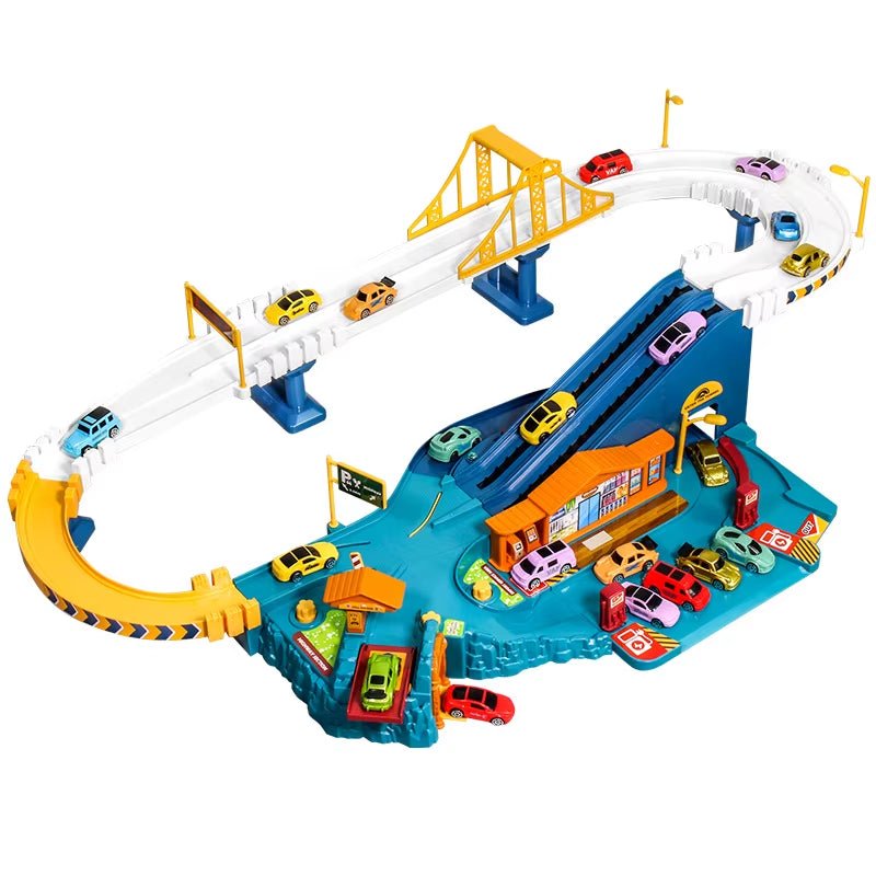 Electric Rail Dinosaur Parking Lot - Adventure Racing - Mechanical Interactive - FLUFFI