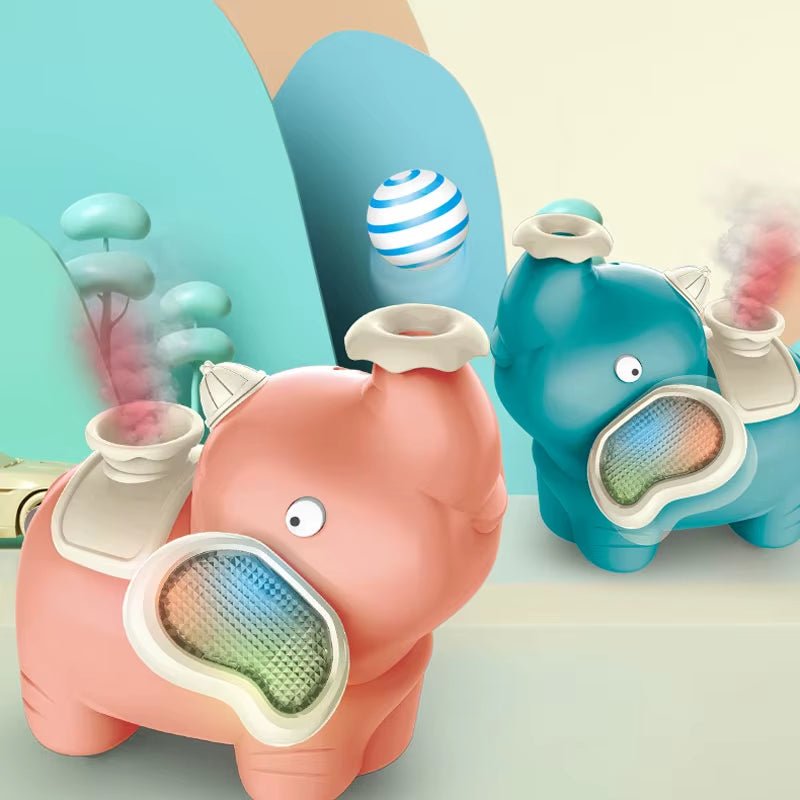 Electronic Elephant Blowing Ball Walking Toys Levitation Ball Robot Elephant Sprayer Humidifier Lighting Musical Spray Mist Toy - FLUFFI