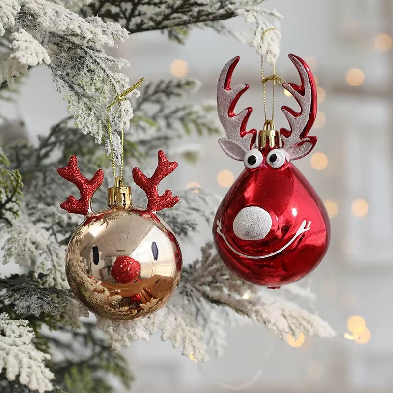 Elk Christmas Balls Ornaments Xmas Tree Hanging Bauble Pendant Christmas Decorations - FLUFFI