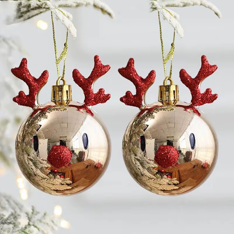 Elk Christmas Balls Ornaments Xmas Tree Hanging Bauble Pendant Christmas Decorations - FLUFFI