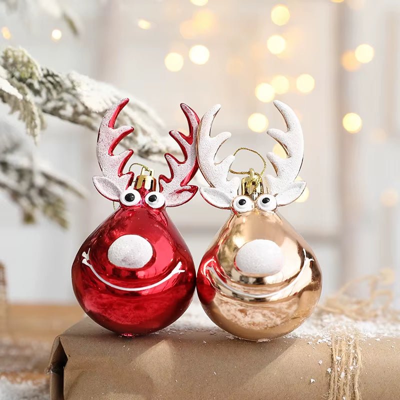 Elk Christmas Balls Ornaments Xmas Tree Hanging Bauble Pendant Christmas Decorations - FLUFFI