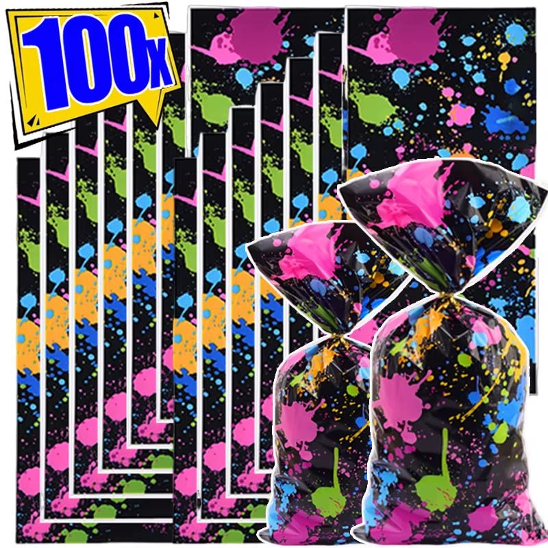 Fluorescent Party Candy Gift Bags Biscuit Packing Bag Kids Adult Fluorescent Theme Birthday Party Supplies Baby Shower - FLUFFI
