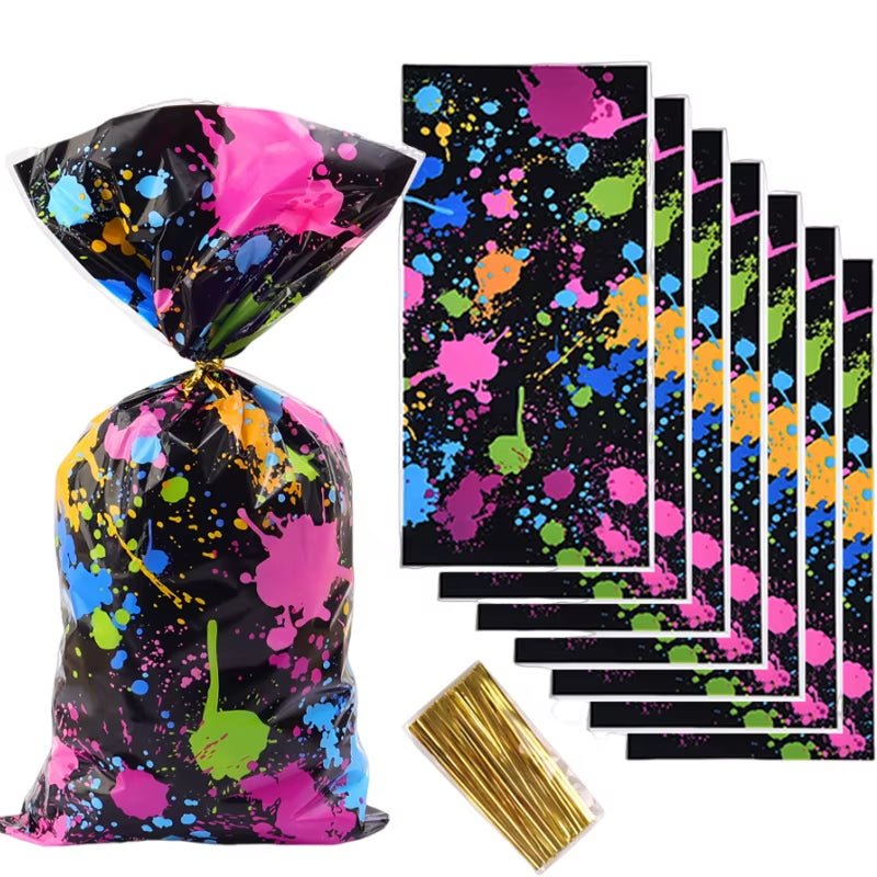 Fluorescent Party Candy Gift Bags Biscuit Packing Bag Kids Adult Fluorescent Theme Birthday Party Supplies Baby Shower - FLUFFI
