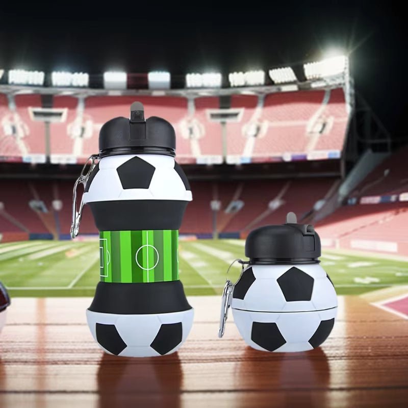 Foldable Football/Basketball Silicone Water Bottle, Children/Student Outdoor Sports Water Bottle. Supports Mass Customization - FLUFFI