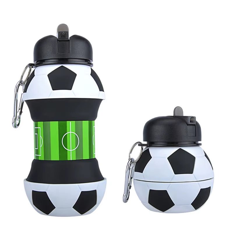 Foldable Football/Basketball Silicone Water Bottle, Children/Student Outdoor Sports Water Bottle. Supports Mass Customization - FLUFFI