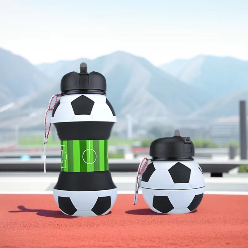 Foldable Football/Basketball Silicone Water Bottle, Children/Student Outdoor Sports Water Bottle. Supports Mass Customization - FLUFFI