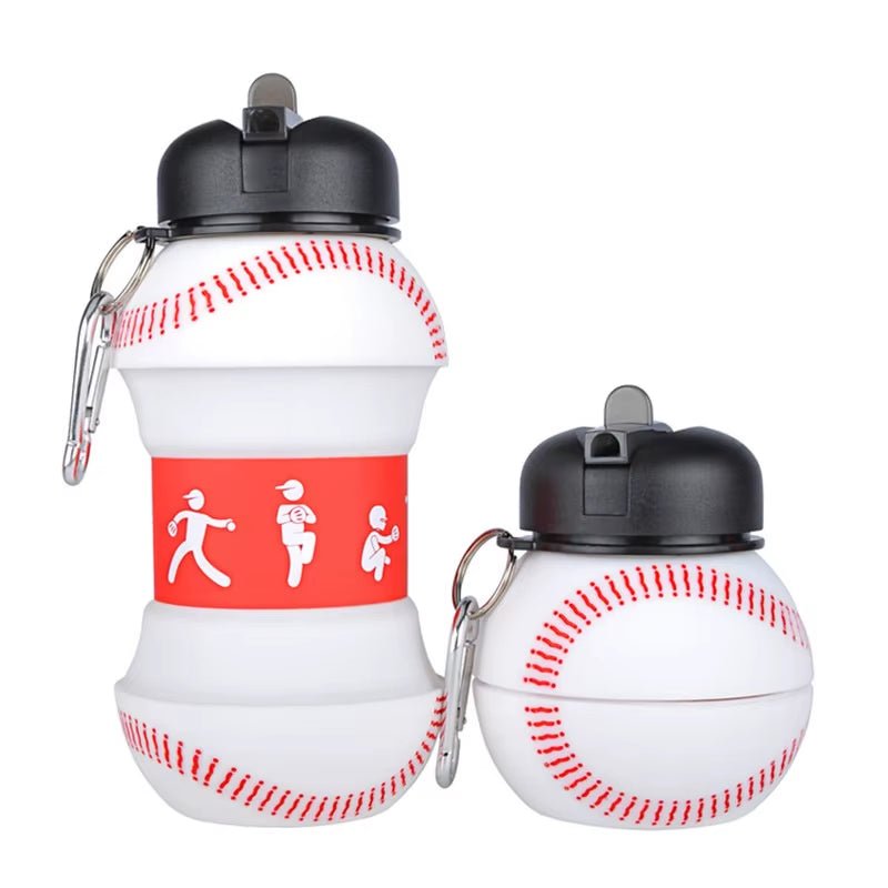 Foldable Football/Basketball Silicone Water Bottle, Children/Student Outdoor Sports Water Bottle. Supports Mass Customization - FLUFFI