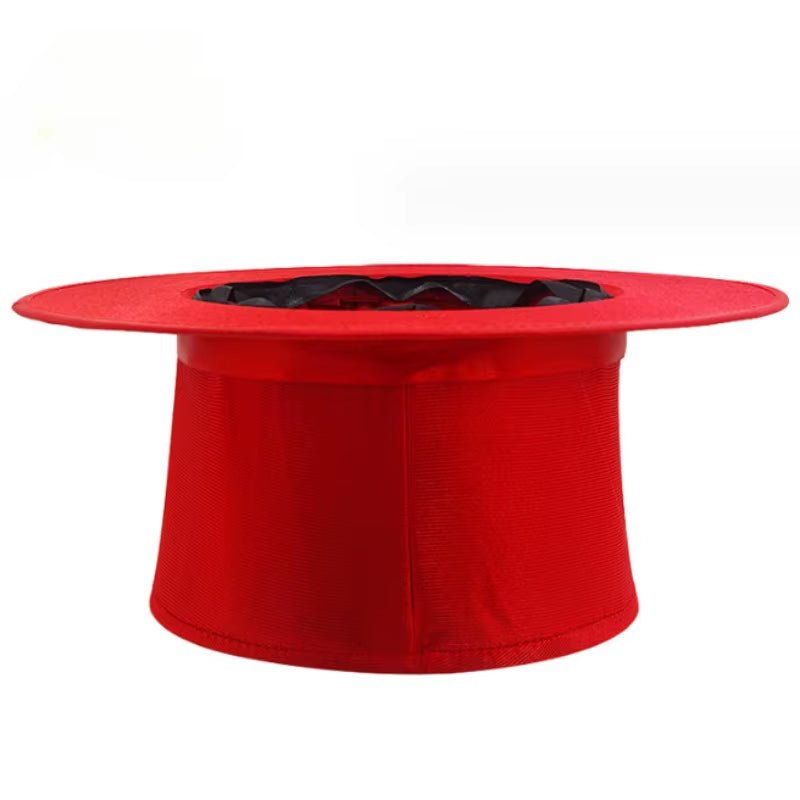 Folding Top Hat | Spring Magic Tricks ( Black & Playing Card Pattern ) - FLUFFI