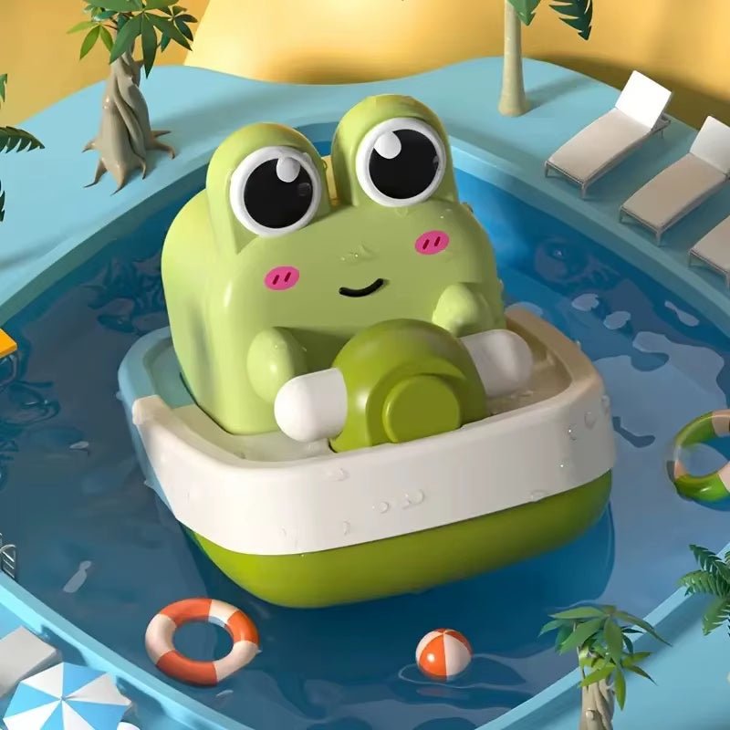 Frog Bath Toy with Clockwork for Kids, Wind - Up Swimming Pool Bathtub Baby Bath Toy - FLUFFI