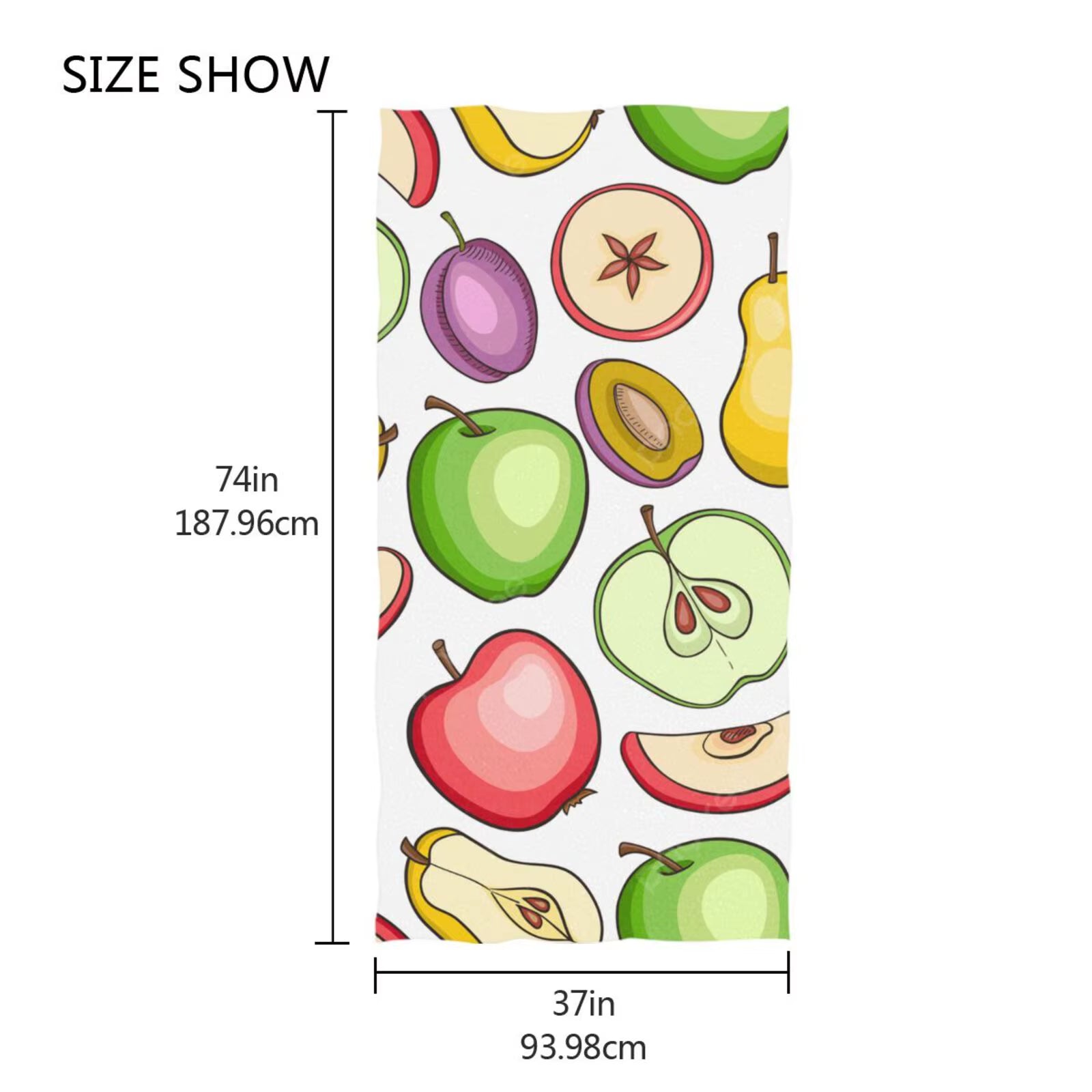 Fruit Printed Beach Towell Absorbentquick Dry Softyoga Swimming Easy to Carrybeach Towelslight Breathable Absorbent,Comfortable - FLUFFI
