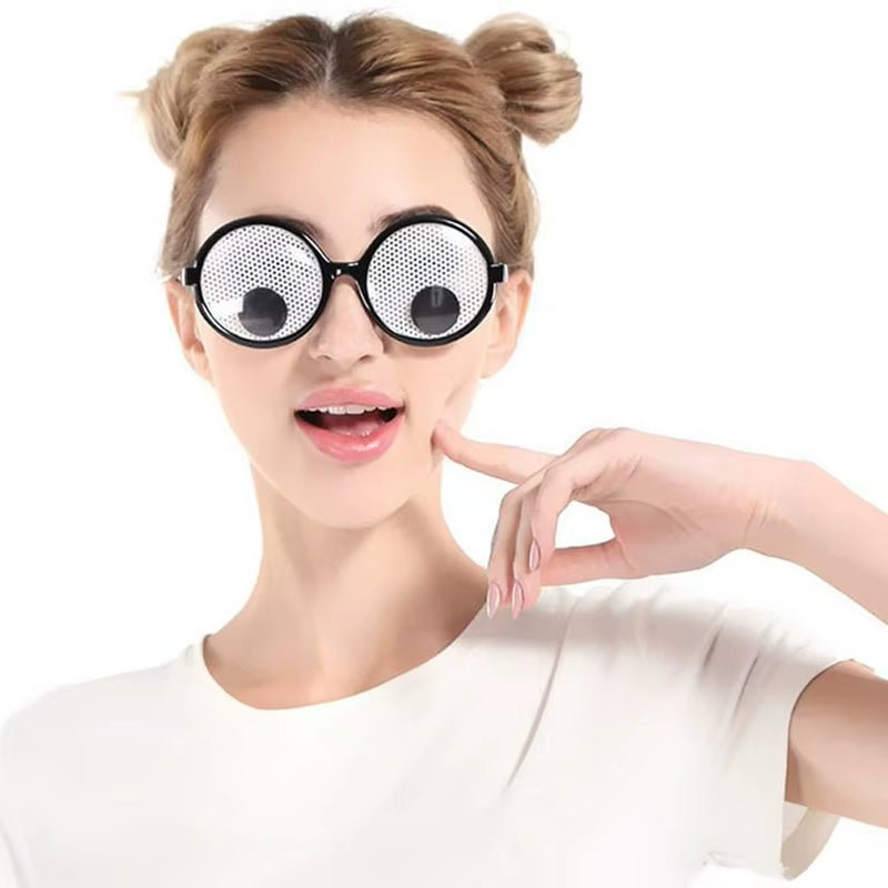 Funny Costume Glasses Wiggle Eyes Glasses Novelty Shades Funny Glasses Accessories for Christmas Halloween Party - FLUFFI
