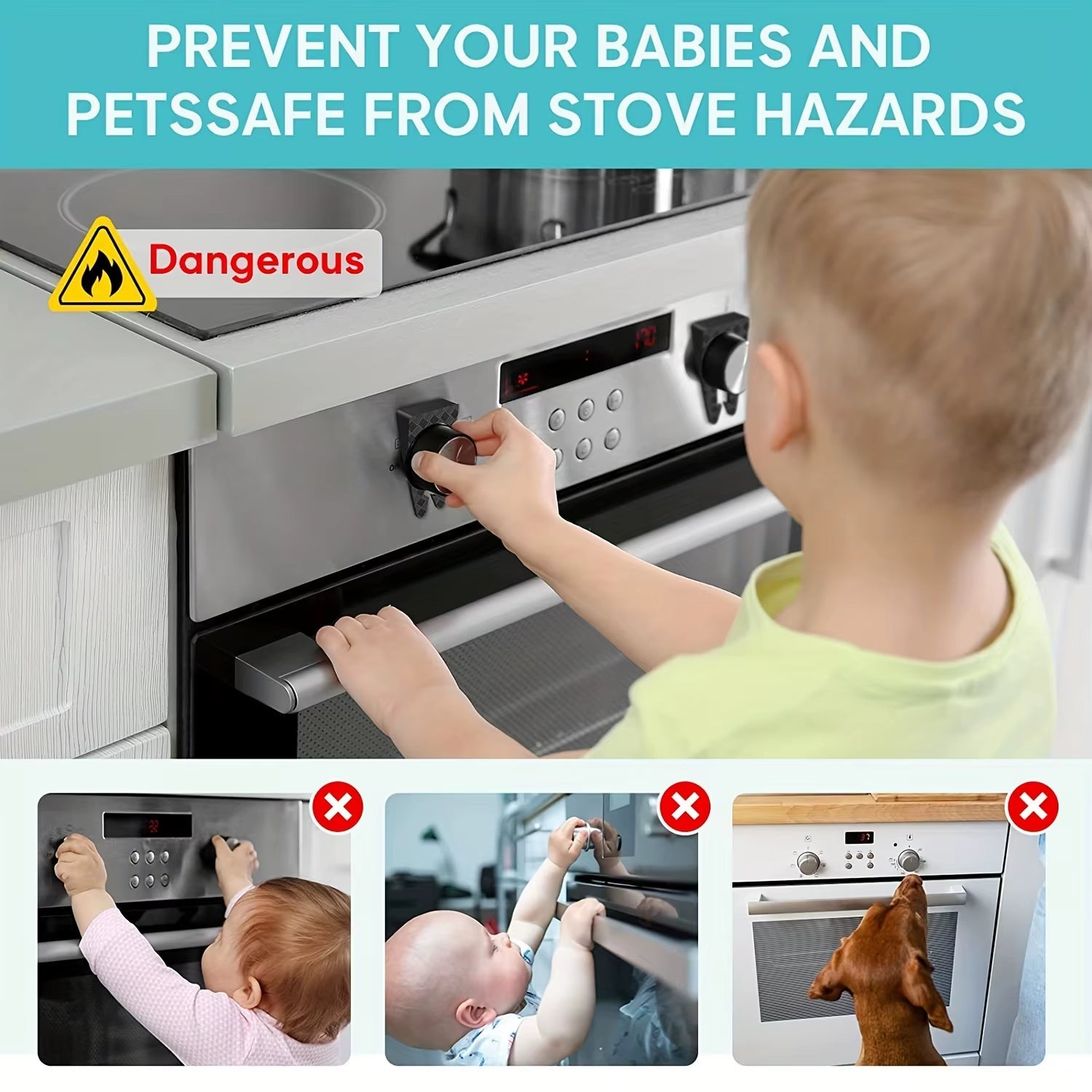 Gas Stove Knob Covers for Child Safety - Baby - Proof Locks for Your Gas Cooktop, Easy to Use & Heat Resistant, 1/4/8 PCS - FLUFFI