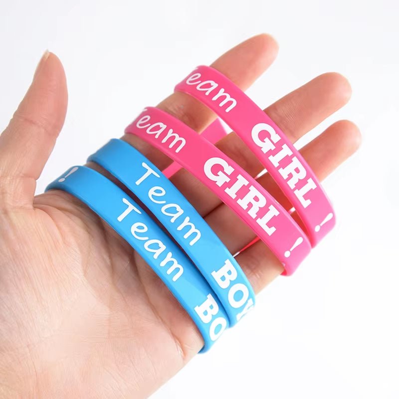 Gender Reveal Silicone Bracelets Team Boy Team Girl Wristband Party Games Gift Decoration Boy or Girl Baby Shower Favors - FLUFFI