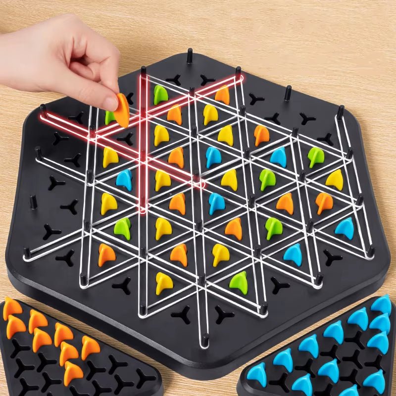Geometry Chain Chess Puzzle Triangle Chess Desktop Game Rubber Band Training Family Interaction Exercise Thinking Toys Gifts - FLUFFI
