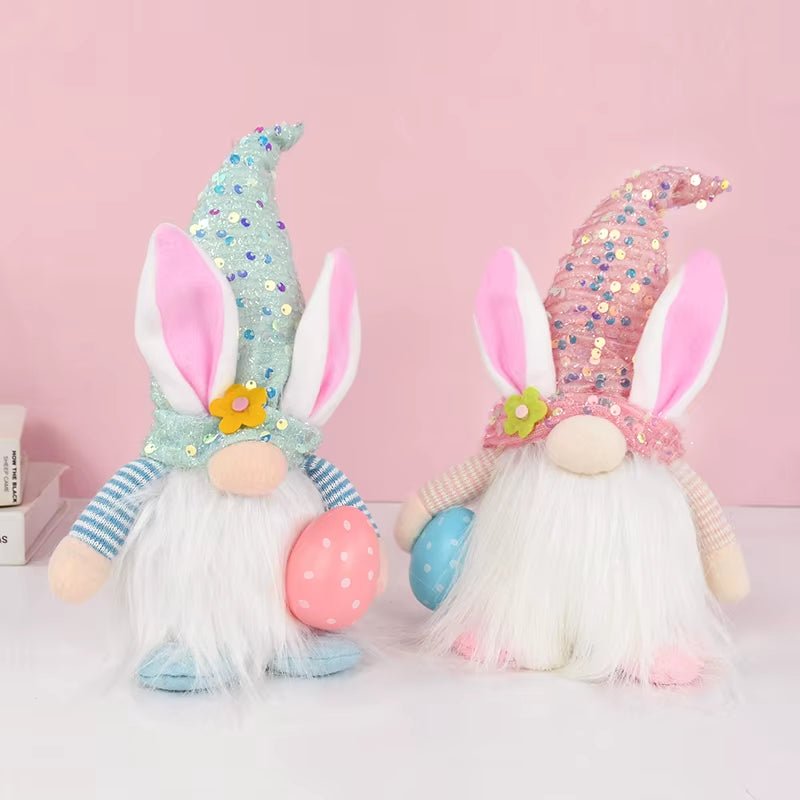 Glowing Faceless Gnome - Easter - Cute Rabbit Ornament - FLUFFI