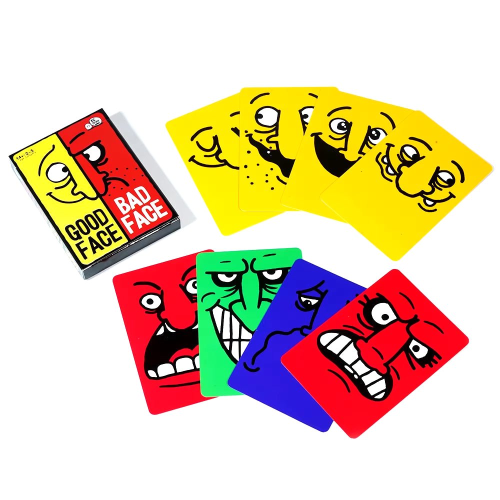 Good Face Bad Face Card Game Hilarious Party Travel Game for Family - FLUFFI