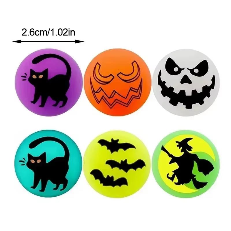 Halloween Glow in the Dark Bouncing Ball Toy Kids Trick or Treat Gift Goodie Bag Filler Halloween Party Favors Supplies - FLUFFI