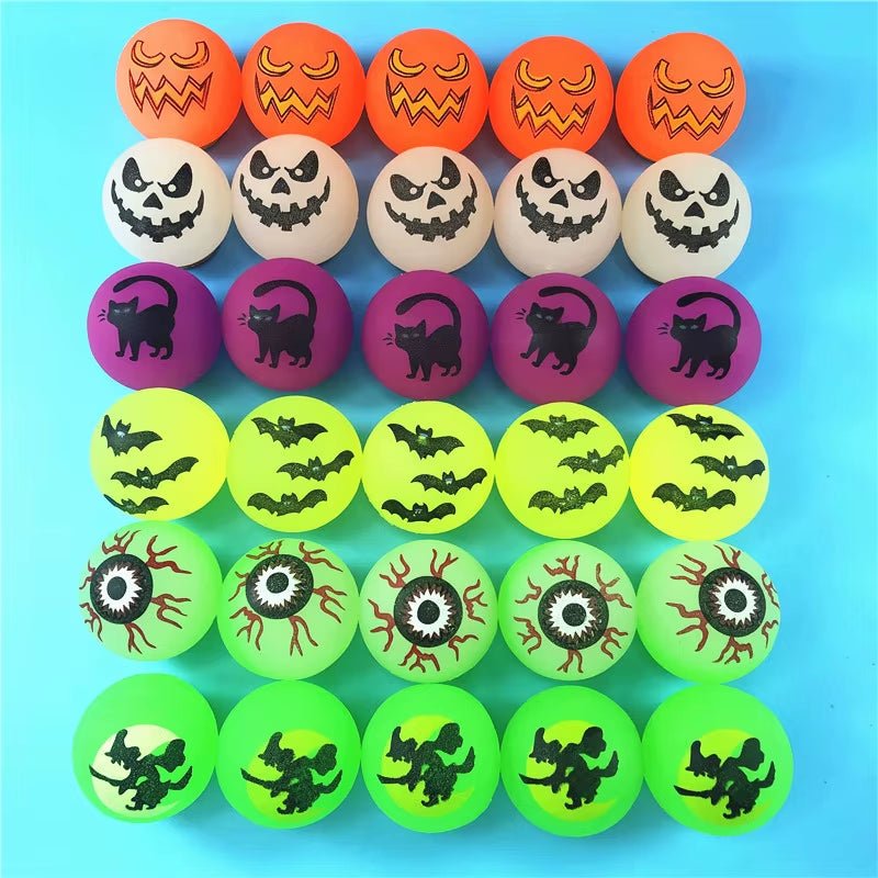 Halloween Glow in the Dark Bouncing Ball Toy Kids Trick or Treat Gift Goodie Bag Filler Halloween Party Favors Supplies - FLUFFI