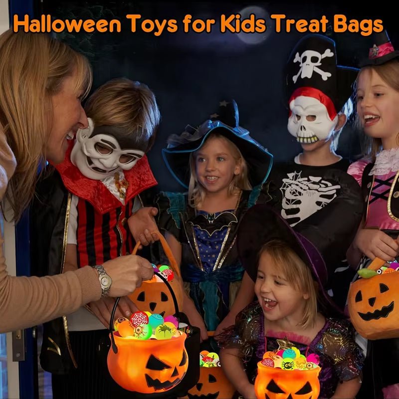 Halloween Glow in the Dark Bouncing Ball Toy Kids Trick or Treat Gift Goodie Bag Filler Halloween Party Favors Supplies - FLUFFI