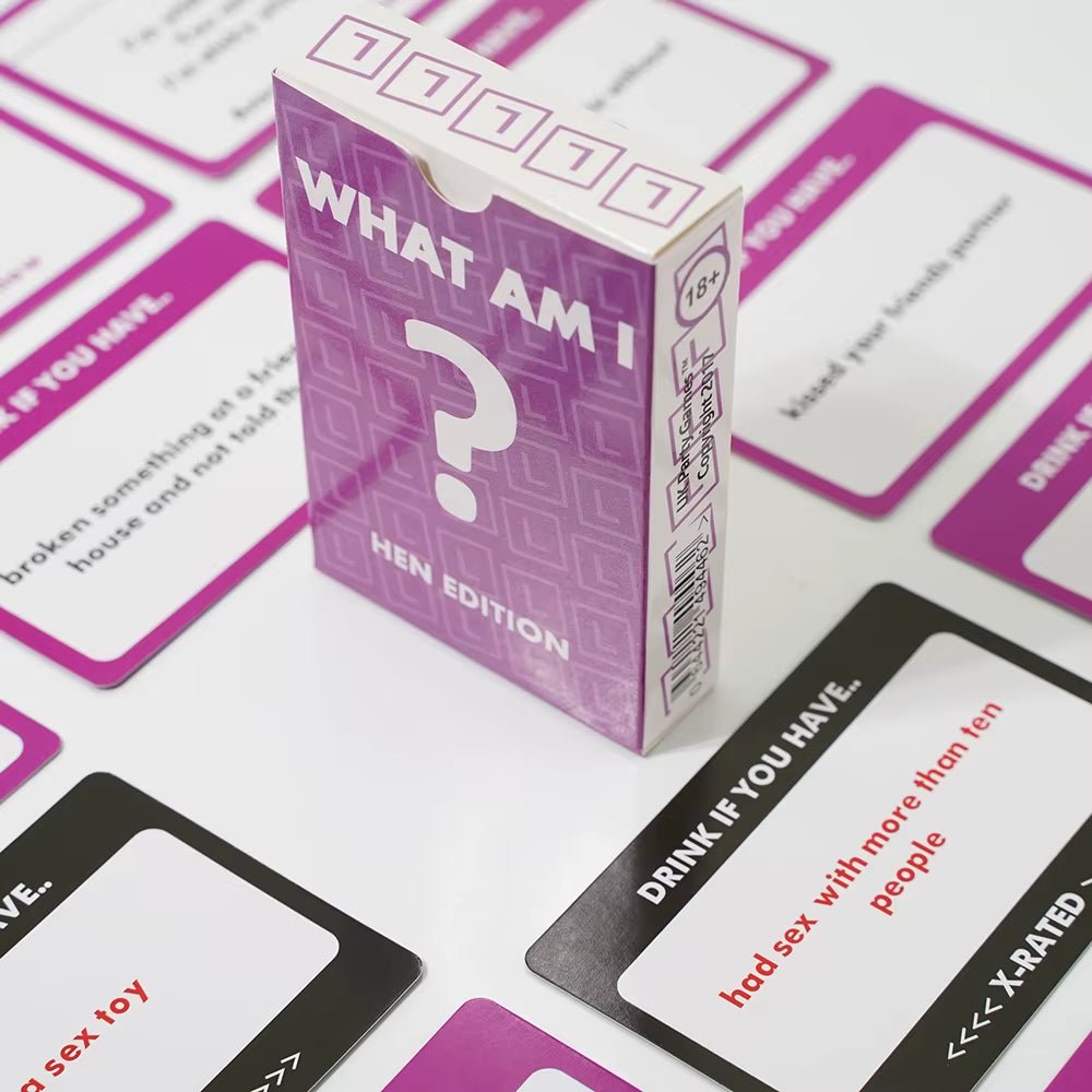 Hen Night Party Games - WHAT AM I ? / DRINK IF YOU HAVE Card Game Drunk Card Game 2 Games - FLUFFI