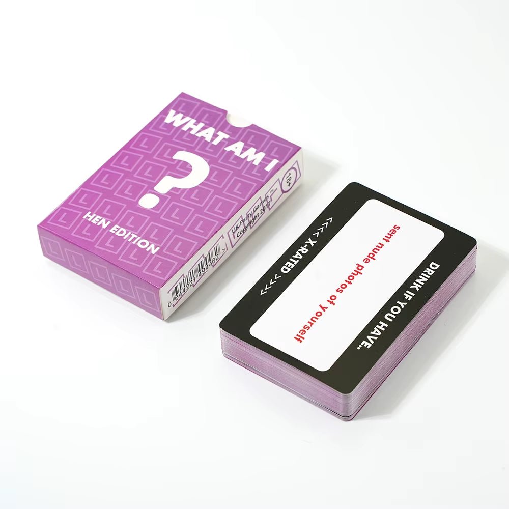 Hen Night Party Games - WHAT AM I ? / DRINK IF YOU HAVE Card Game Drunk Card Game 2 Games - FLUFFI