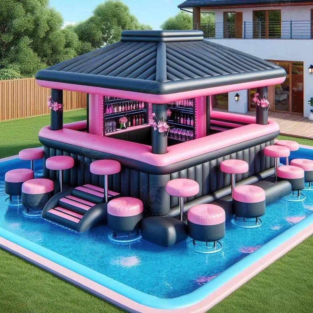 Inflatable Mobile Pool Bar Portable Bar Inflatable Poolside Relaxation Accessories with Inflatable Rental - FLUFFI
