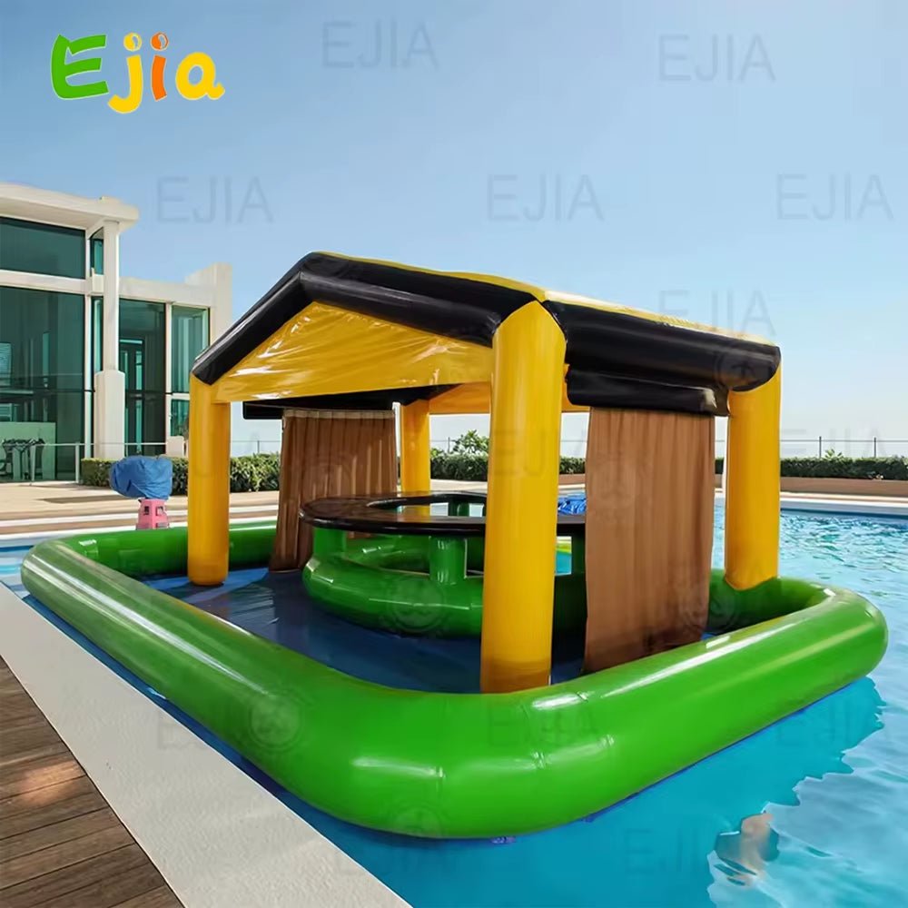Inflatable Pool Bars Inflatable Ride - Ons Floating Water Waterproof Swimming Pool Spa Bar Inflatable Pub Tents for Backyard Party - FLUFFI