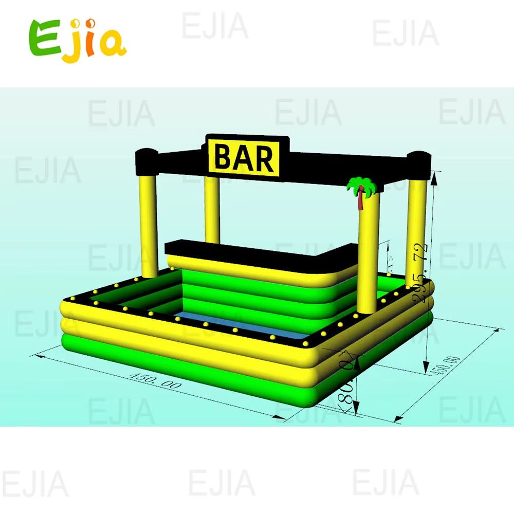 Inflatable Pool Bars Inflatable Ride - Ons Floating Water Waterproof Swimming Pool Spa Bar Inflatable Pub Tents for Backyard Party - FLUFFI