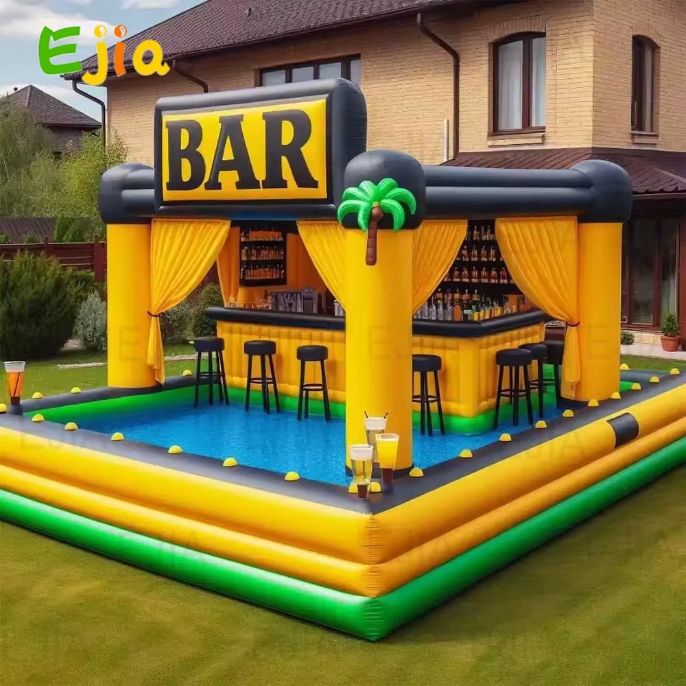 Inflatable Pool Bars Inflatable Ride - Ons Floating Water Waterproof Swimming Pool Spa Bar Inflatable Pub Tents for Backyard Party - FLUFFI