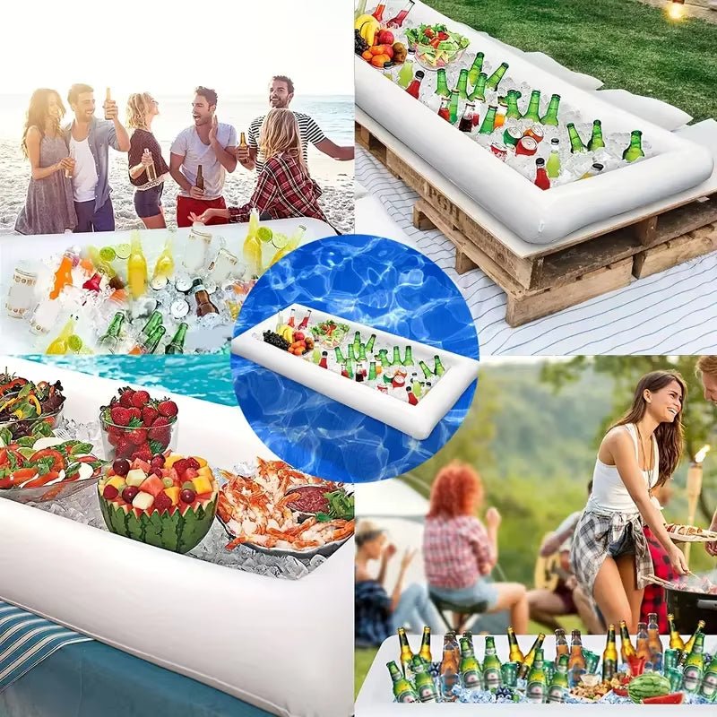Inflatable Serving Stick, Ice Self - Service Salad Serving Tray, Food and Beverage Holder, Cooler Container - FLUFFI