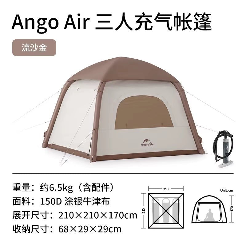 Inflatable Tent Portable | Ango Air Outdoor Silver | Large Space Folding Tent - FLUFFI