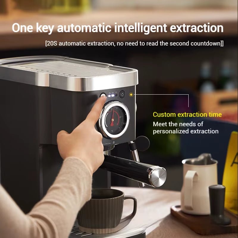 Italian Coffee Machine | 20Bar Pressure Temperature | Visual Automatic - FLUFFI