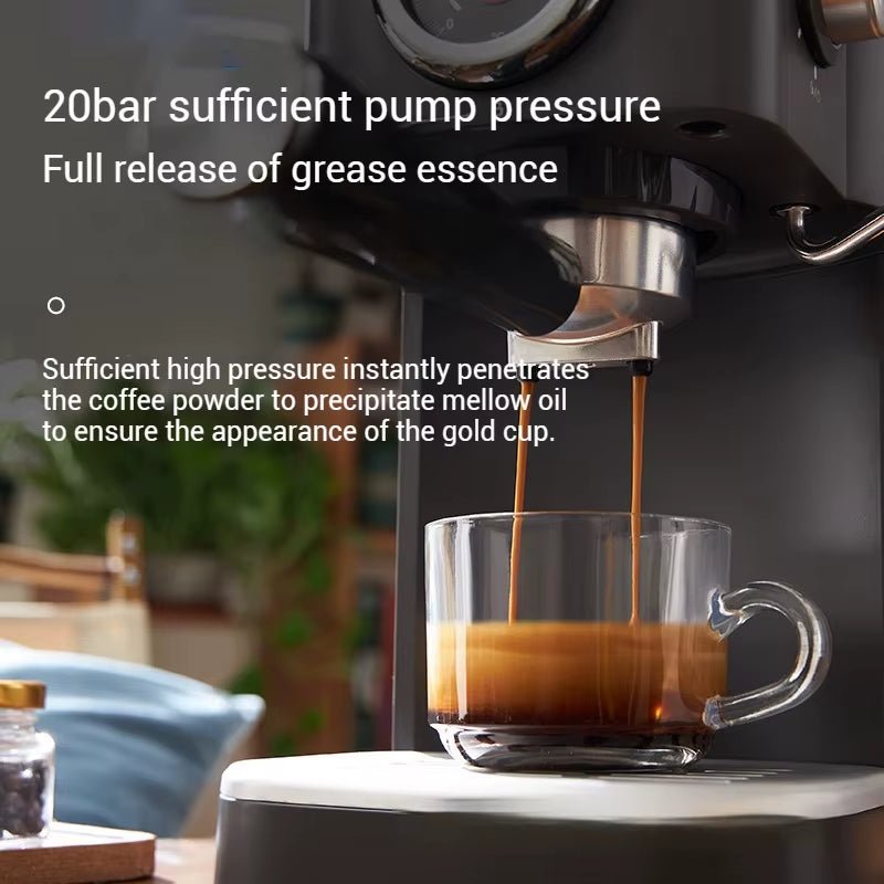 Italian Coffee Machine | 20Bar Pressure Temperature | Visual Automatic - FLUFFI