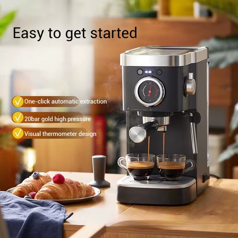 Italian Coffee Machine | 20Bar Pressure Temperature | Visual Automatic - FLUFFI
