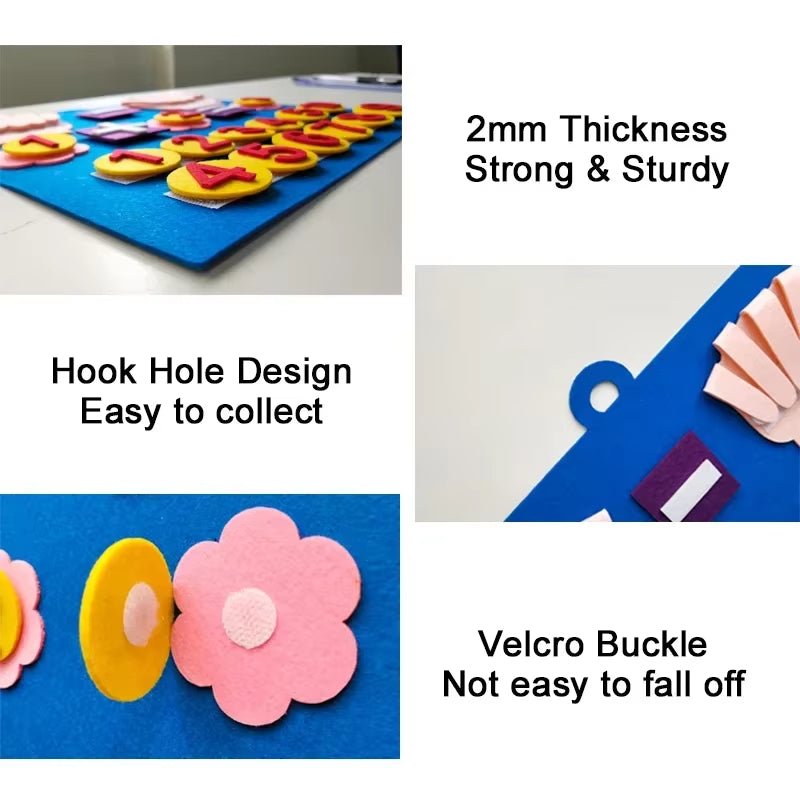 Kid Montessori Toys Felt Finger Numbers Math Toy Children Counting Early Learning for Toddlers Intelligence - FLUFFI