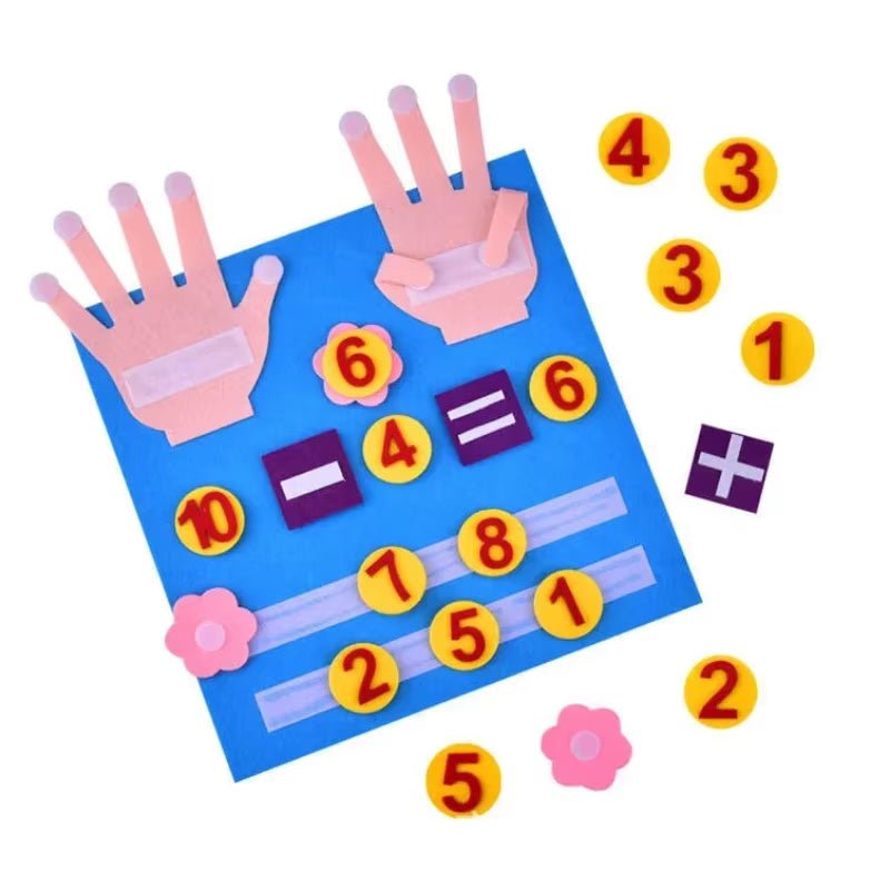 Kid Montessori Toys Felt Finger Numbers Math Toy Children Counting Early Learning for Toddlers Intelligence - FLUFFI