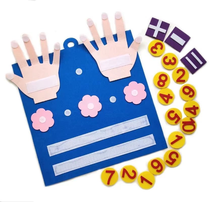 Kid Montessori Toys Felt Finger Numbers Math Toy Children Counting Early Learning for Toddlers Intelligence - FLUFFI