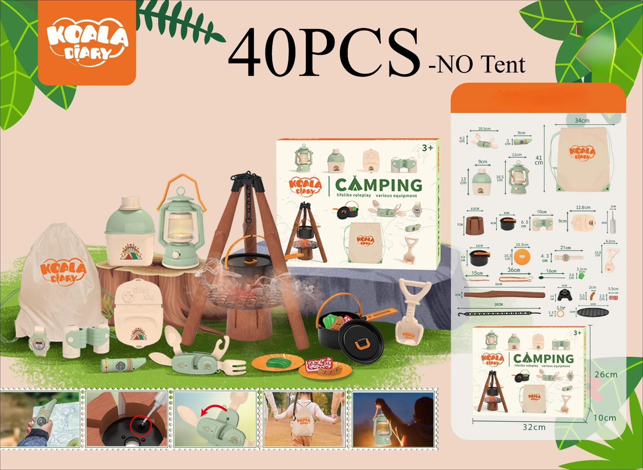 Kids Camping Set Toy | Outdoor Explorer Kit | Pretend Play - FLUFFI