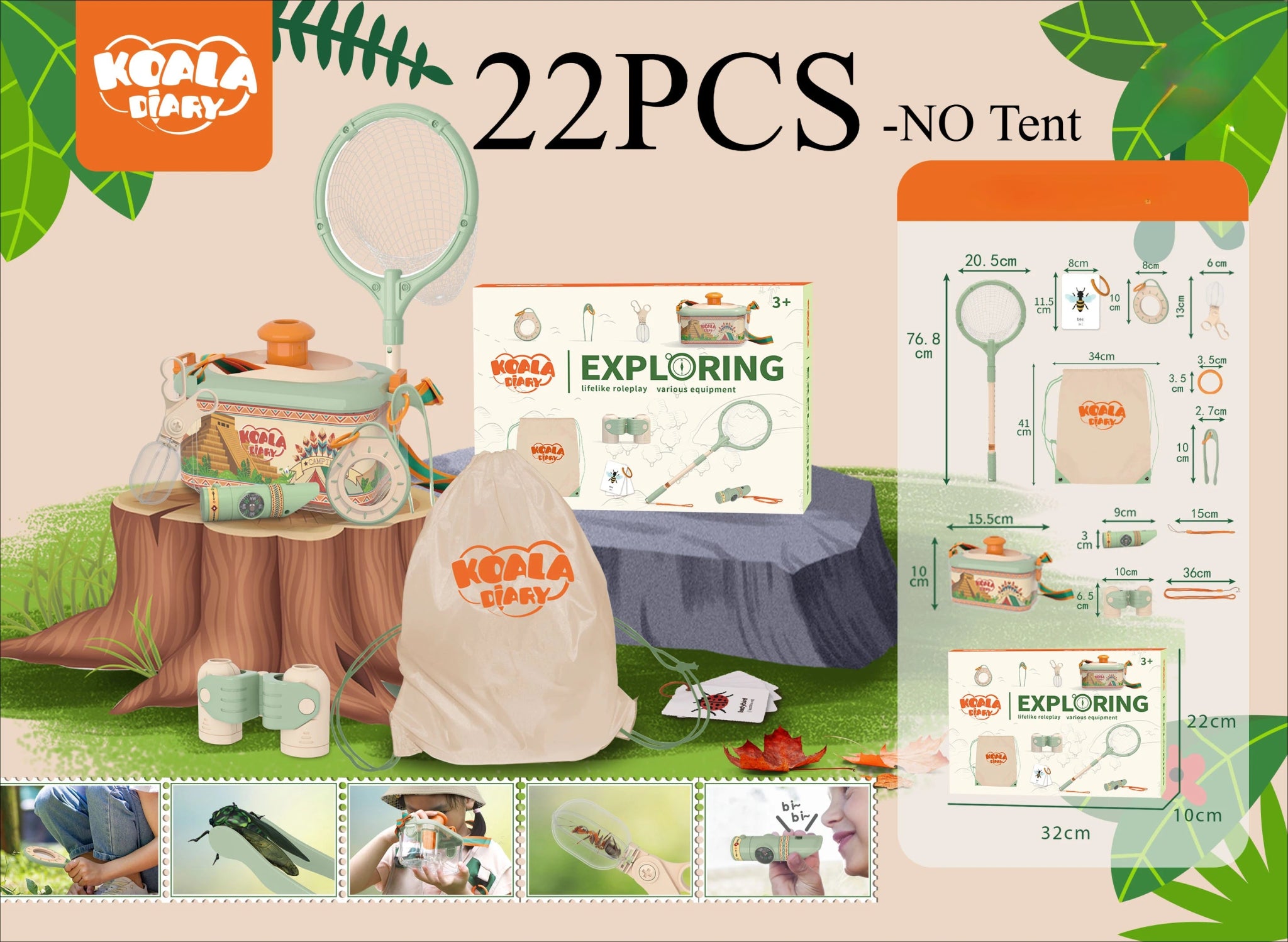 Kids Camping Set Toy | Outdoor Explorer Kit | Pretend Play - FLUFFI
