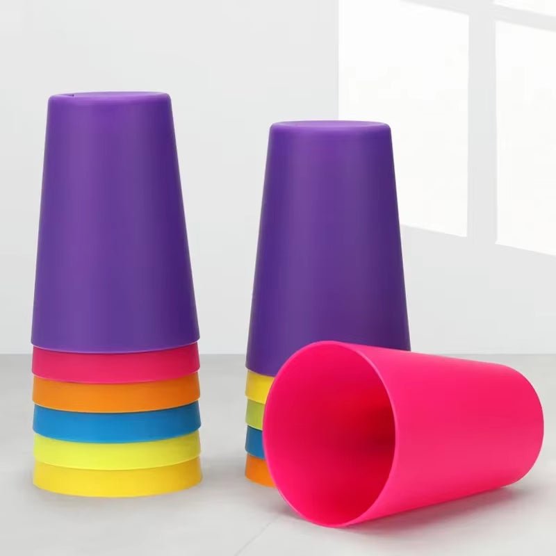 Kids Montessori Toys Stack Cup Battle Table Game with Card Educational Intellectual Enlightenment Color Cognition Logic Training - FLUFFI