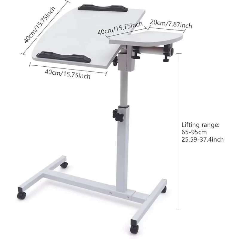Laptop Desk with Drawer 360° Rotating Plate Double Anti - Slip Strips Height Adjustable Foldable Portable Bed Table for Students - FLUFFI